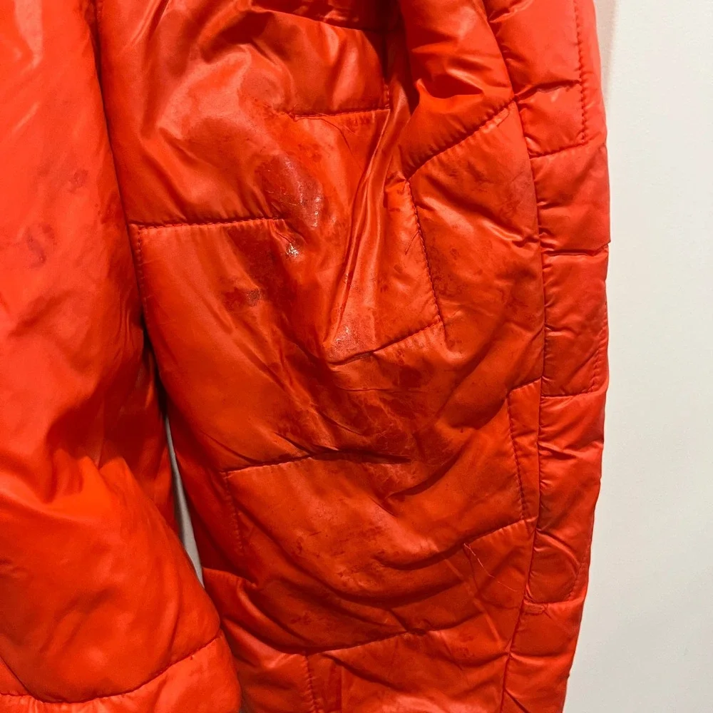 Helly Hansen Lifaloft Insulated Puffer Jacket Orange Mens Small Full Zip Coat